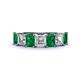 1 - Aria Emerald Cut Emerald and Asscher Cut Diamond 7 Stone Wedding  Band 
