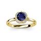 3 - Myrna Round Blue Sapphire and Diamond Halo Engagement Ring 