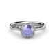 1 - Myrna Round Tanzanite and Diamond Halo Engagement Ring 