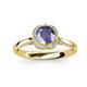 3 - Myrna Round Tanzanite and Diamond Halo Engagement Ring 