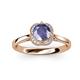 3 - Myrna Round Tanzanite and Diamond Halo Engagement Ring 