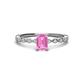 1 - Amaira 7x5 mm Emerald Cut Pink Sapphire and Round Diamond Engagement Ring  