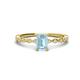 1 - Amaira 7x5 mm Emerald Cut Aquamarine and Round Diamond Engagement Ring  