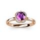 3 - Myrna Round Amethyst and Diamond Halo Engagement Ring 