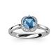 3 - Myrna Round Blue Topaz and Diamond Halo Engagement Ring 