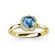 3 - Myrna Round Blue Topaz and Diamond Halo Engagement Ring 