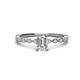 1 - Amaira 7x5 mm Emerald Cut Diamond and Round Diamond Engagement Ring  