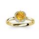 3 - Myrna Round Citrine and Diamond Halo Engagement Ring 