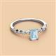 2 - Amaira 7x5 mm Emerald Cut Aquamarine and Round Diamond Engagement Ring  