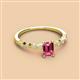 2 - Amaira 7x5 mm Emerald Cut Pink Tourmaline and Round Diamond Engagement Ring  