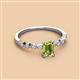 2 - Amaira 7x5 mm Emerald Cut Peridot and Round Diamond Engagement Ring  