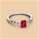 2 - Amaira 7x5 mm Emerald Cut Ruby and Round Diamond Engagement Ring  