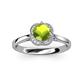 3 - Myrna Round Peridot and Diamond Halo Engagement Ring 