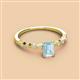2 - Amaira 7x5 mm Emerald Cut Aquamarine and Round Diamond Engagement Ring  