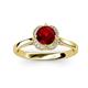 3 - Myrna Round Red Garnet and Diamond Halo Engagement Ring 