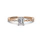 1 - Amaira 7x5 mm Emerald Cut Lab Grown Diamond and Round Diamond Engagement Ring  