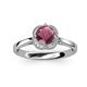3 - Myrna Round Rhodolite Garnet and Diamond Halo Engagement Ring 
