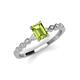 3 - Amaira 7x5 mm Emerald Cut Peridot and Round Diamond Engagement Ring  
