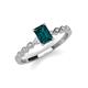3 - Amaira 7x5 mm Emerald Cut London Blue Topaz and Round Diamond Engagement Ring  