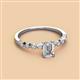 2 - Amaira 7x5 mm Emerald Cut Diamond and Round Diamond Engagement Ring  