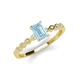 3 - Amaira 7x5 mm Emerald Cut Aquamarine and Round Diamond Engagement Ring  