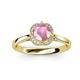 3 - Myrna Round Pink Tourmaline and Diamond Halo Engagement Ring 