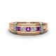 1 - Kevin 0.44 ctw Amethyst and Natural Diamond Men Wedding Band (7.80 mm) 