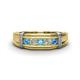 1 - Kevin 0.47 ctw Blue Topaz and Natural Diamond Men Wedding Band (7.80 mm) 