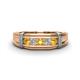1 - Kevin 0.44 ctw Citrine and Natural Diamond Men Wedding Band (7.80 mm) 