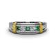1 - Kevin 0.56 ctw Created Alexandrite and Natural Diamond Men Wedding Band (7.80 mm) 