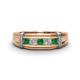 1 - Kevin 0.50 ctw Emerald and Natural Diamond Men Wedding Band (7.80 mm) 
