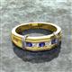 2 - Kevin 3.00 mm Round Iolite and Diamond 5 Stone Men Wedding Ring 