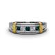 1 - Kevin 0.53 ctw London Blue Topaz and Natural Diamond Men Wedding Band (7.80 mm) 