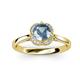 3 - Myrna Round Aquamarine and Diamond Halo Engagement Ring 