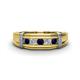 1 - Kevin 0.56 ctw Blue Sapphire and Natural Diamond Men Wedding Band (7.80 mm) 