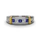 1 - Kevin 0.44 ctw Iolite and Natural Diamond Men Wedding Band (7.80 mm) 