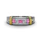 1 - Kevin 0.52 ctw Pink Sapphire and Natural Diamond Men Wedding Band (7.80 mm) 