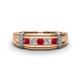 1 - Kevin 0.50 ctw Ruby and Natural Diamond Men Wedding Band (7.80 mm) 