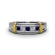 1 - Kevin 0.56 ctw Blue Sapphire and Natural Diamond Men Wedding Band (7.80 mm) 