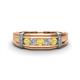 1 - Kevin 0.52 ctw Yellow Sapphire and Natural Diamond Men Wedding Band (7.80 mm) 