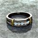 2 - Kevin 3.00 mm Round Aquamarine and Diamond 5 Stone Men Wedding Ring 