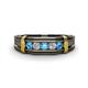 1 - Kevin 0.47 ctw Blue Topaz and Natural Diamond Men Wedding Band (7.80 mm) 