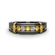 1 - Kevin 0.44 ctw Citrine and Natural Diamond Men Wedding Band (7.80 mm) 