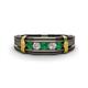 1 - Kevin 0.50 ctw Emerald and Natural Diamond Men Wedding Band (7.80 mm) 