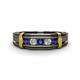 1 - Kevin 0.44 ctw Iolite and Natural Diamond Men Wedding Band (7.80 mm) 