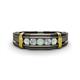 1 - Kevin 0.38 ctw Opal and Natural Diamond Men Wedding Band (7.80 mm) 