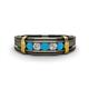 1 - Kevin 0.41 ctw Turquoise and Natural Diamond Men Wedding Band (7.80 mm) 