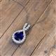 3 - Keily 6.00 mm Round Blue Sapphire and Diamond Halo Pendant 