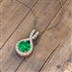 3 - Keily 6.00 mm Round Emerald and Diamond Halo Pendant 