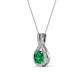 4 - Keily 6.00 mm Round Emerald and Diamond Halo Pendant 